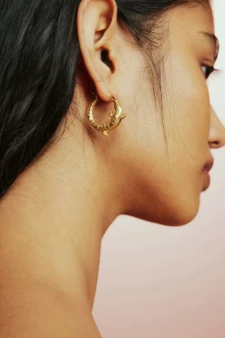 Alemais Aligator Hoop - Gold