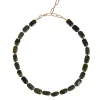 Alouette Design Barrel Necklace - Olive