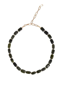 Alouette Design Barrel Necklace - Olive