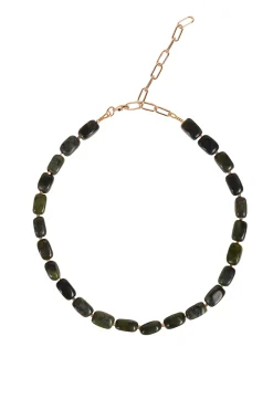 Alouette Design Barrel Necklace - Olive