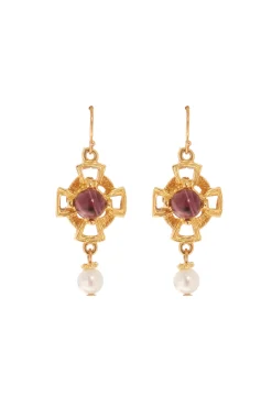 Ben Amun Bezel Earring - Gold