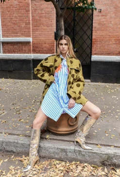 Essentiel Antwerp Frilled Dress - Stripe