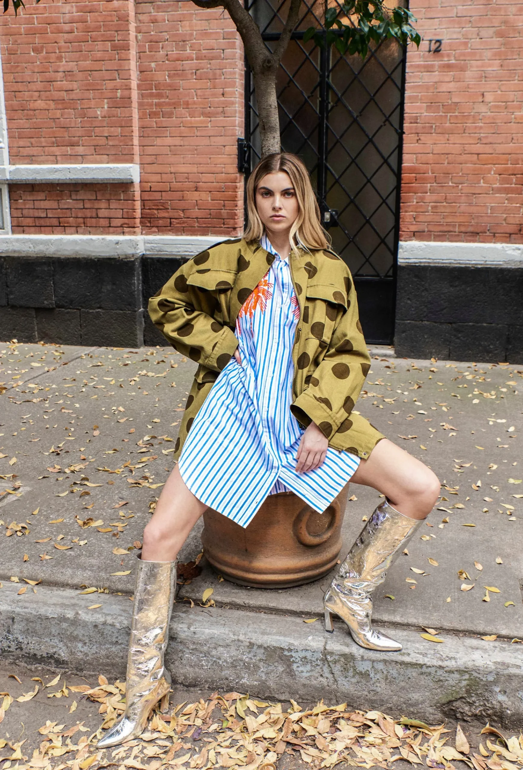 Essentiel Antwerp Frilled Dress - Stripe