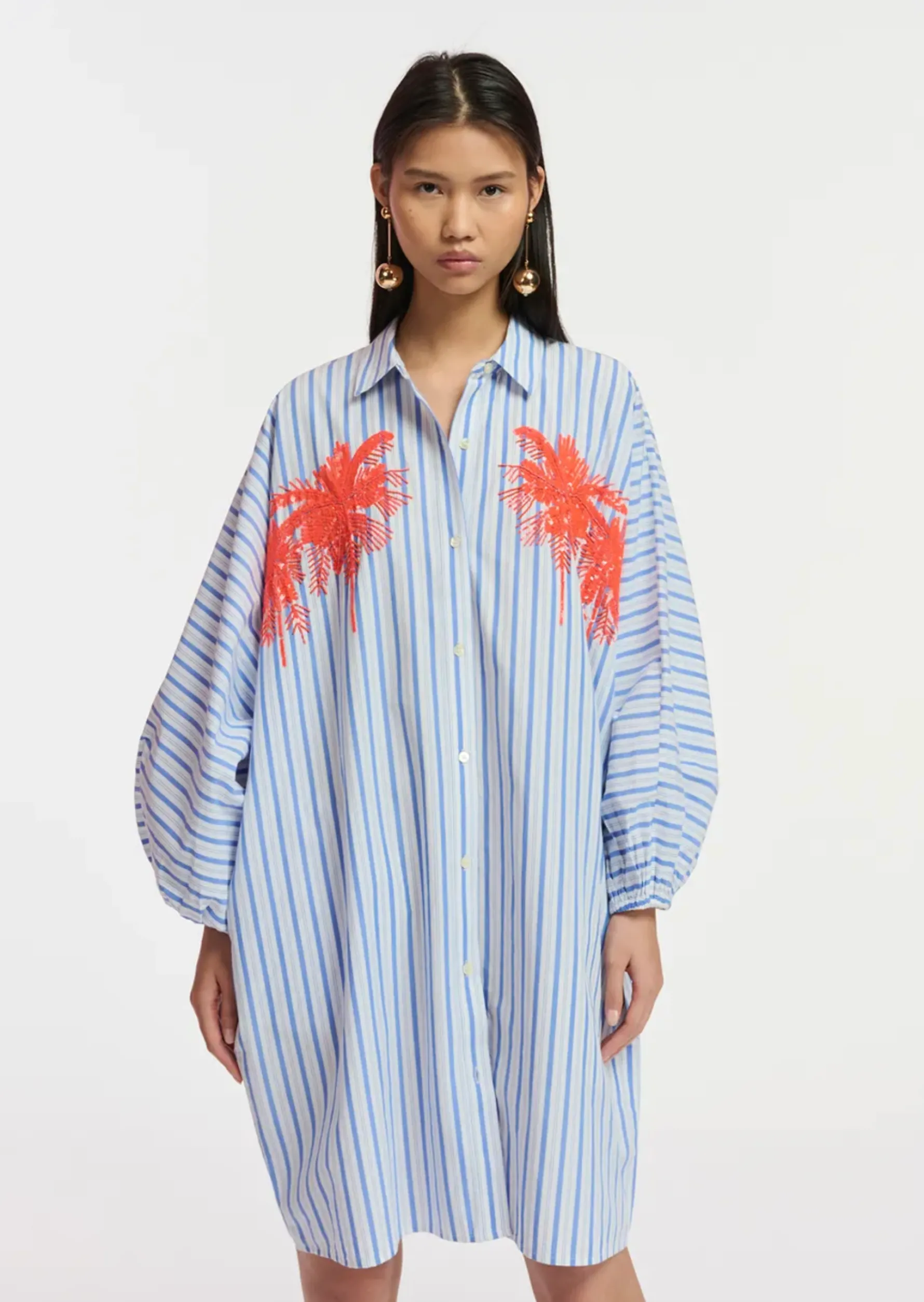 Essentiel Antwerp Frilled Dress - Stripe