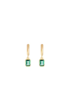 Fairley Crystal Hoops - Emerald