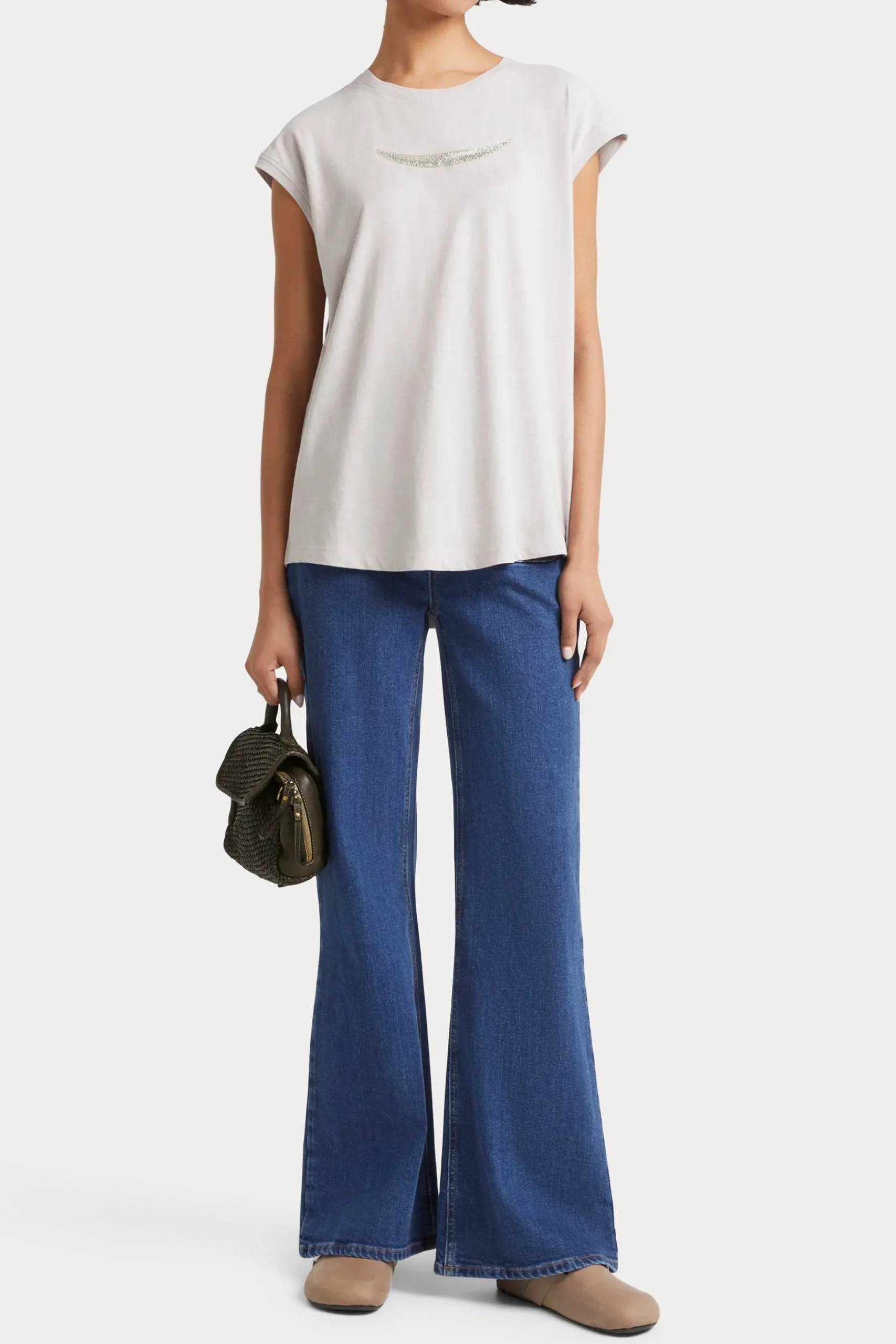 Husk Beaded Tee - Putty