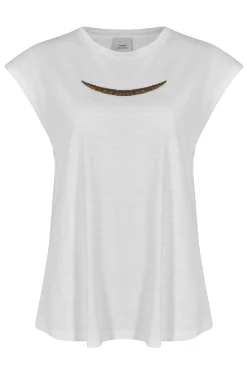 Husk Beaded Tee - White