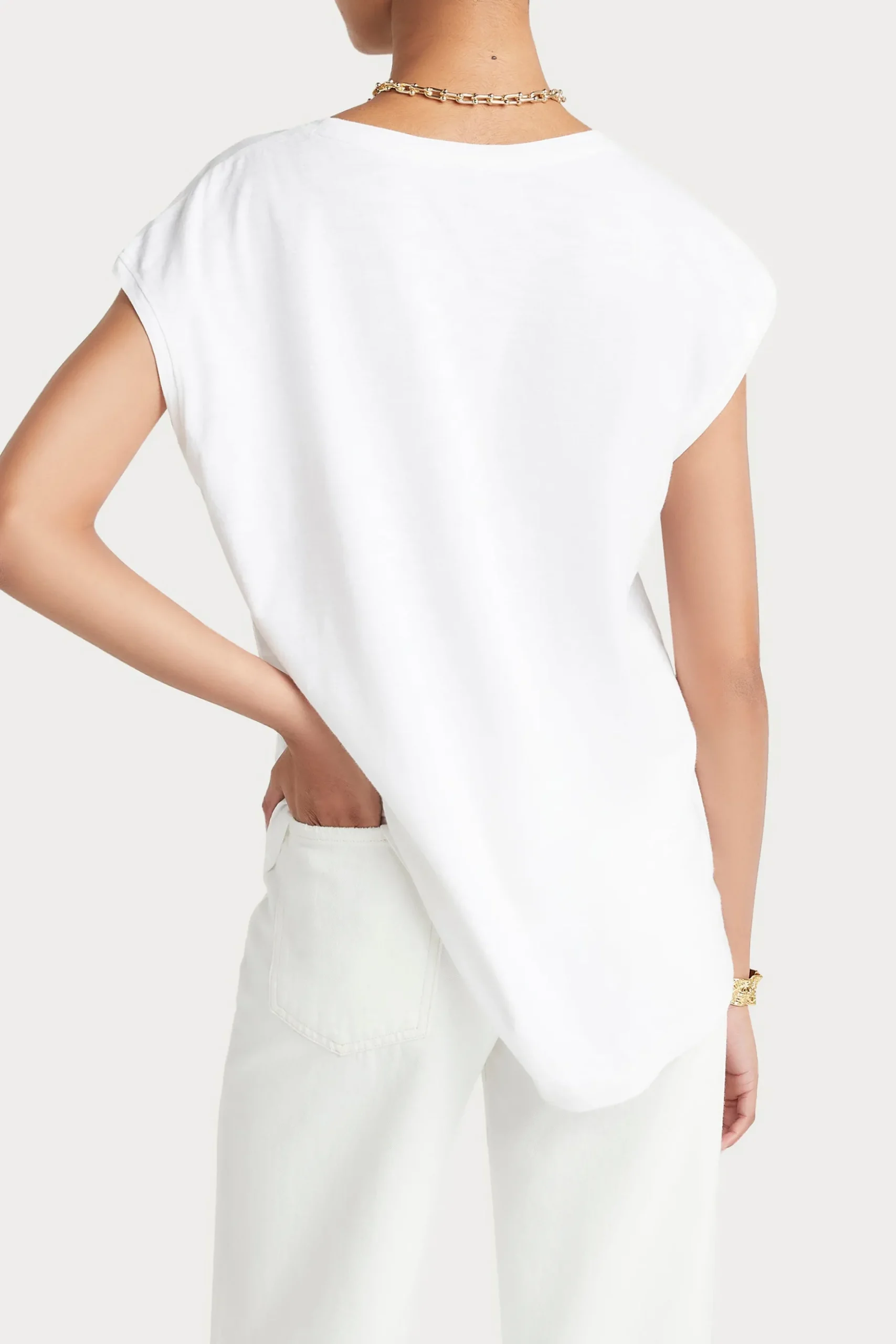 Husk BEADED TEE - White