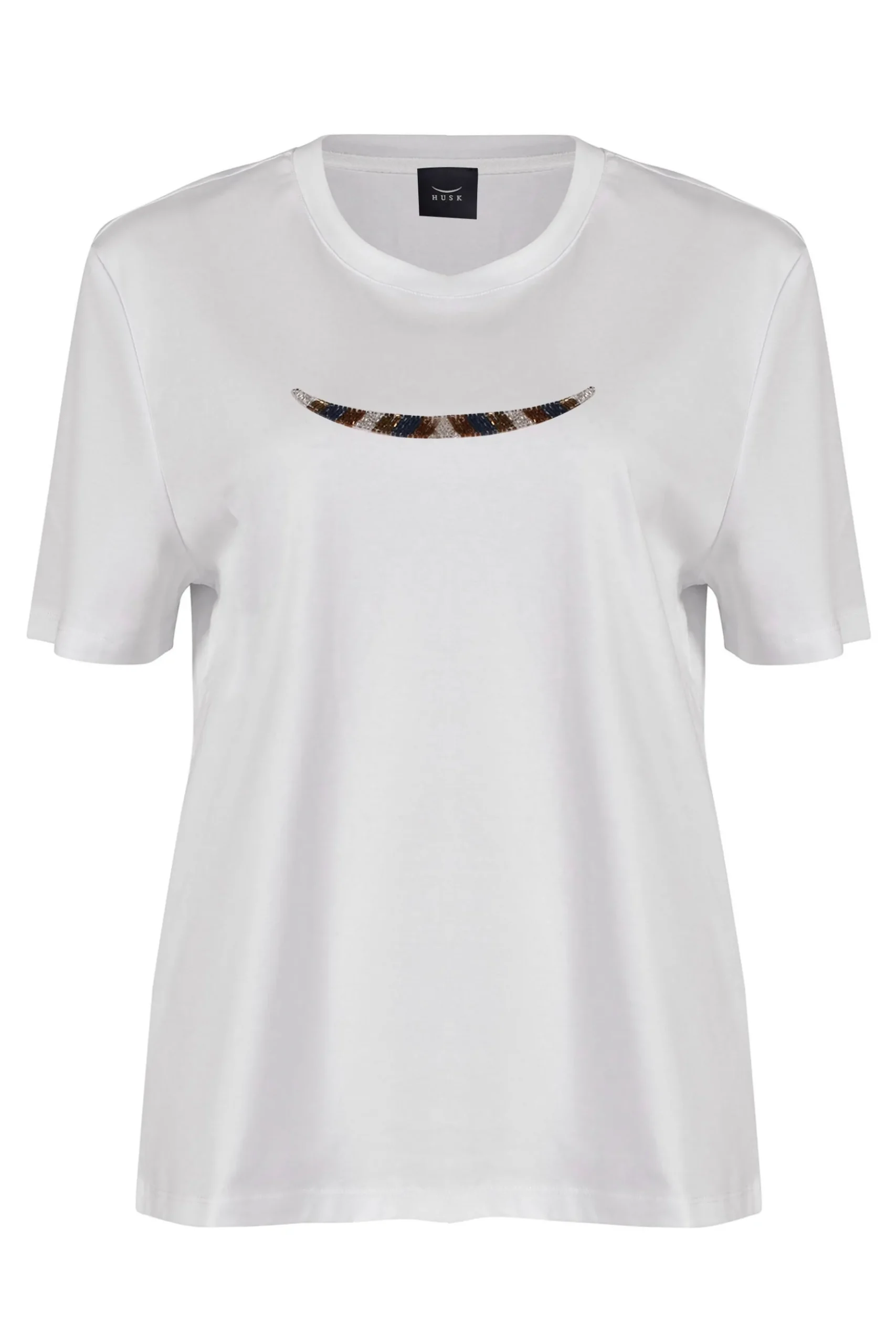 Husk BEADED TSHIRT - White