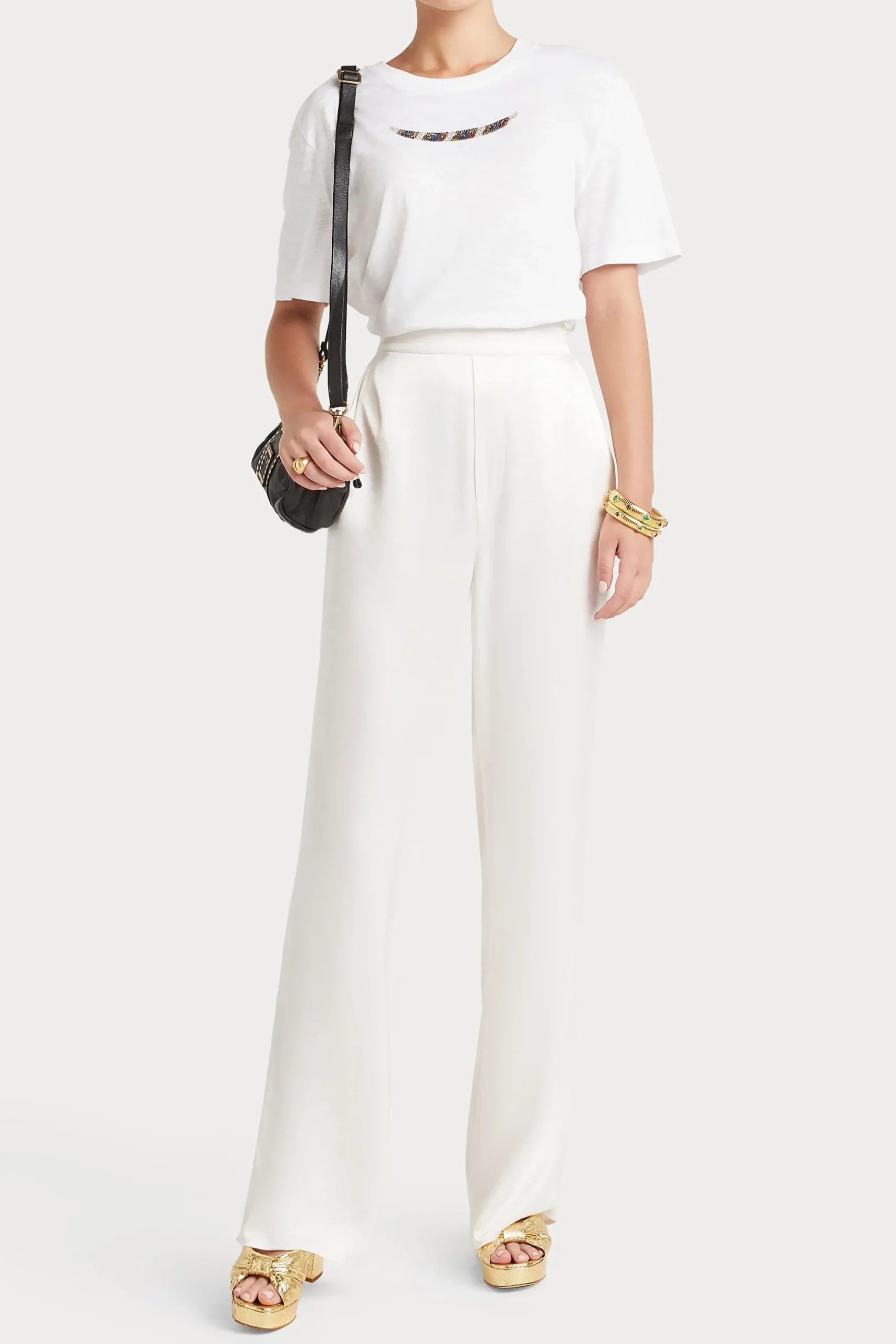 Husk BEADED TSHIRT - White