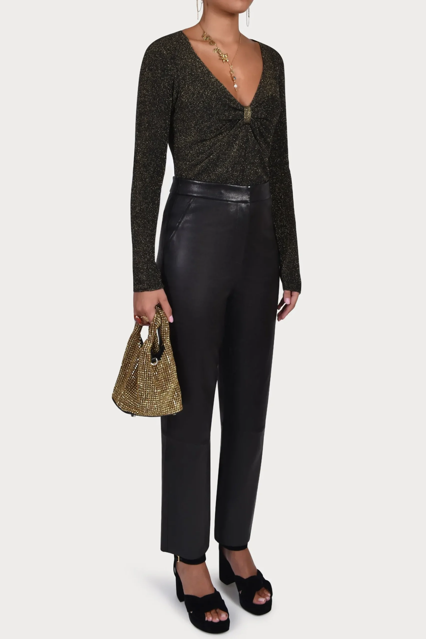 Husk CROP LEATHER - Black