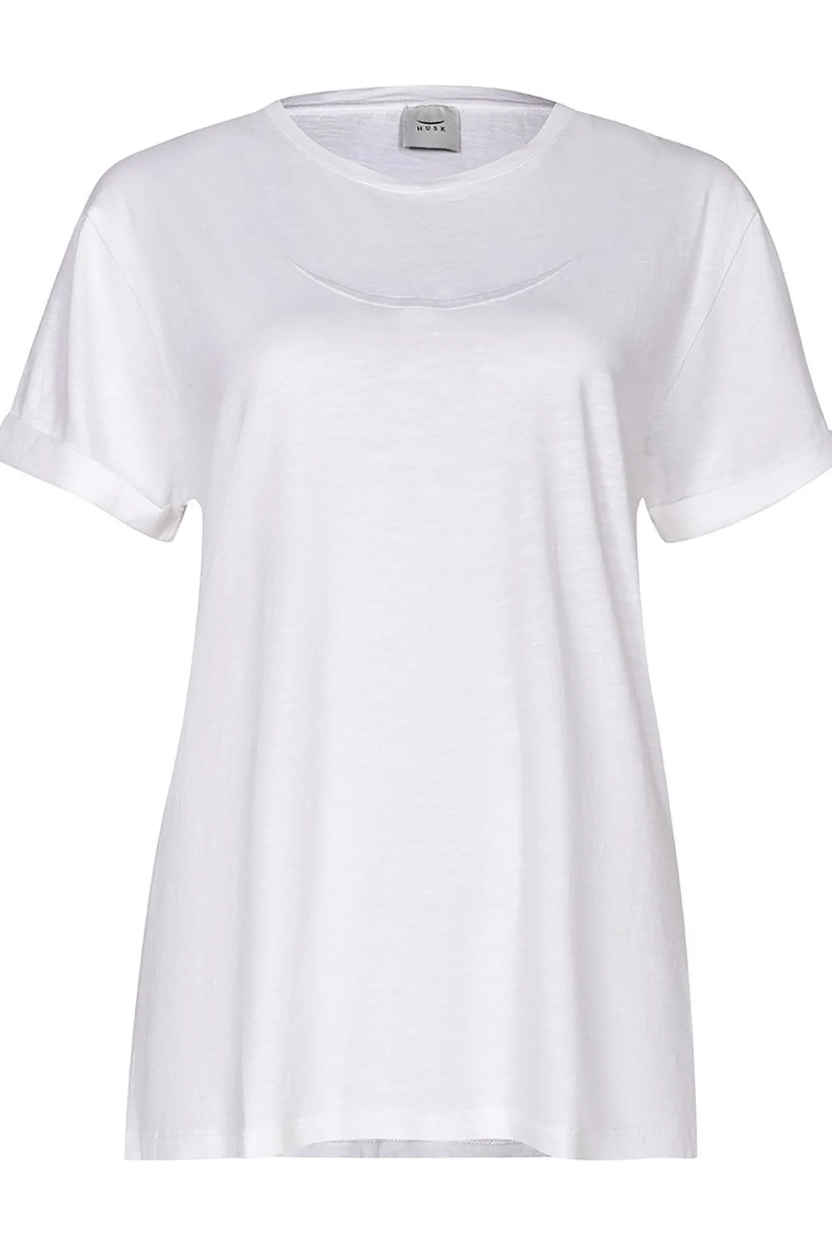 Husk Embroidered Tee - White