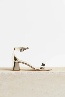 Husk GRACE SANDALS - Mirror Pale Gold