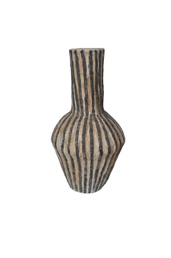 Husk Mache Vase - Stripe