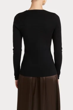 Husk MERINO CREW - Black