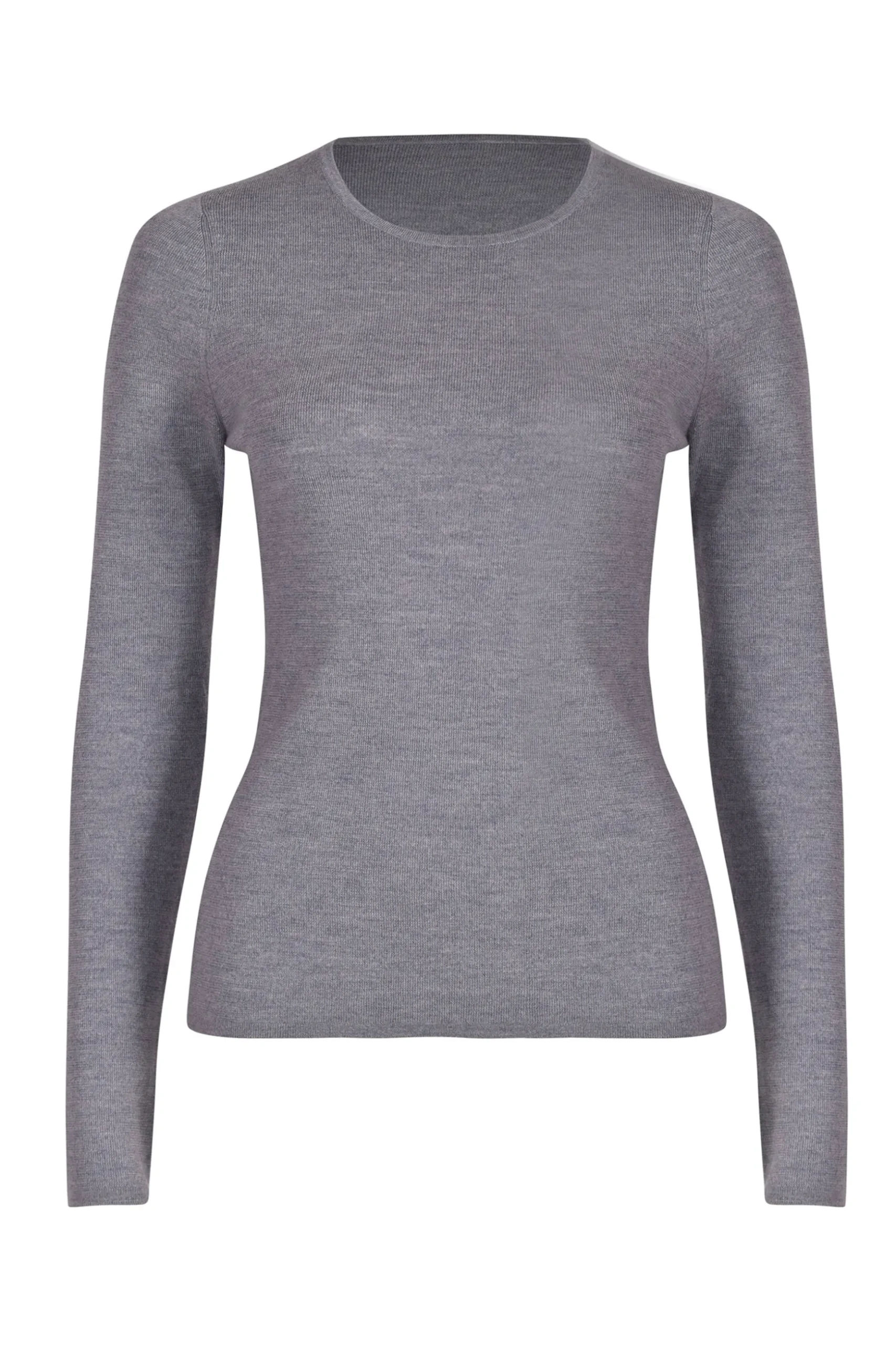 Husk MERINO CREW - Grey Marle