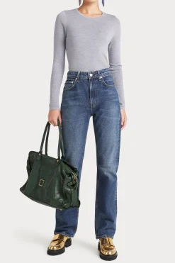 Husk MERINO CREW - Grey Marle