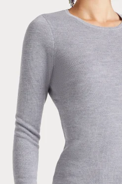 Husk MERINO CREW - Grey Marle