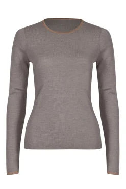 Husk MERINO CREW - Stone