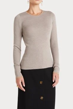 Husk MERINO CREW - Stone