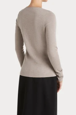 Husk MERINO CREW - Stone