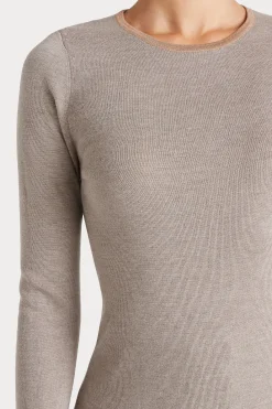 Husk MERINO CREW - Stone