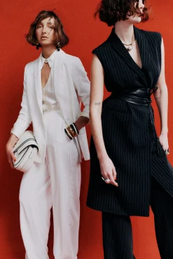 Husk Pia pant - Black Strp