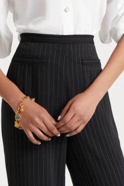 Husk Pia pant - Black Strp