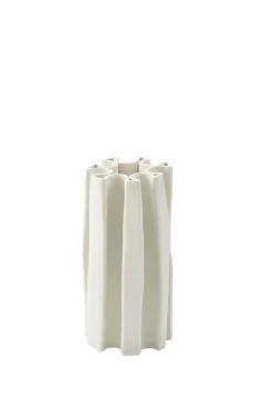 Husk Pleat Vase - Ivory