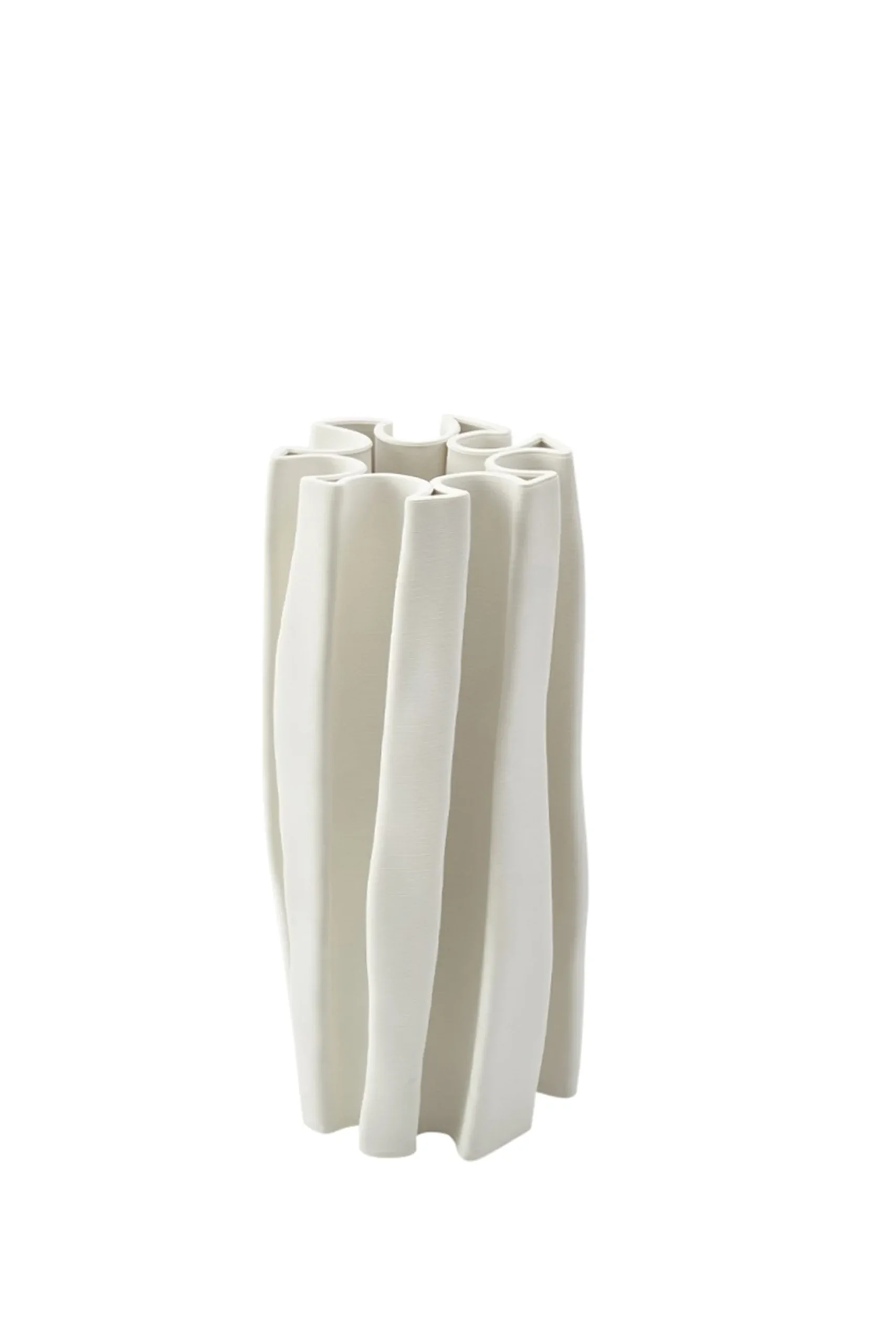 Husk Pleat Vase - Ivory