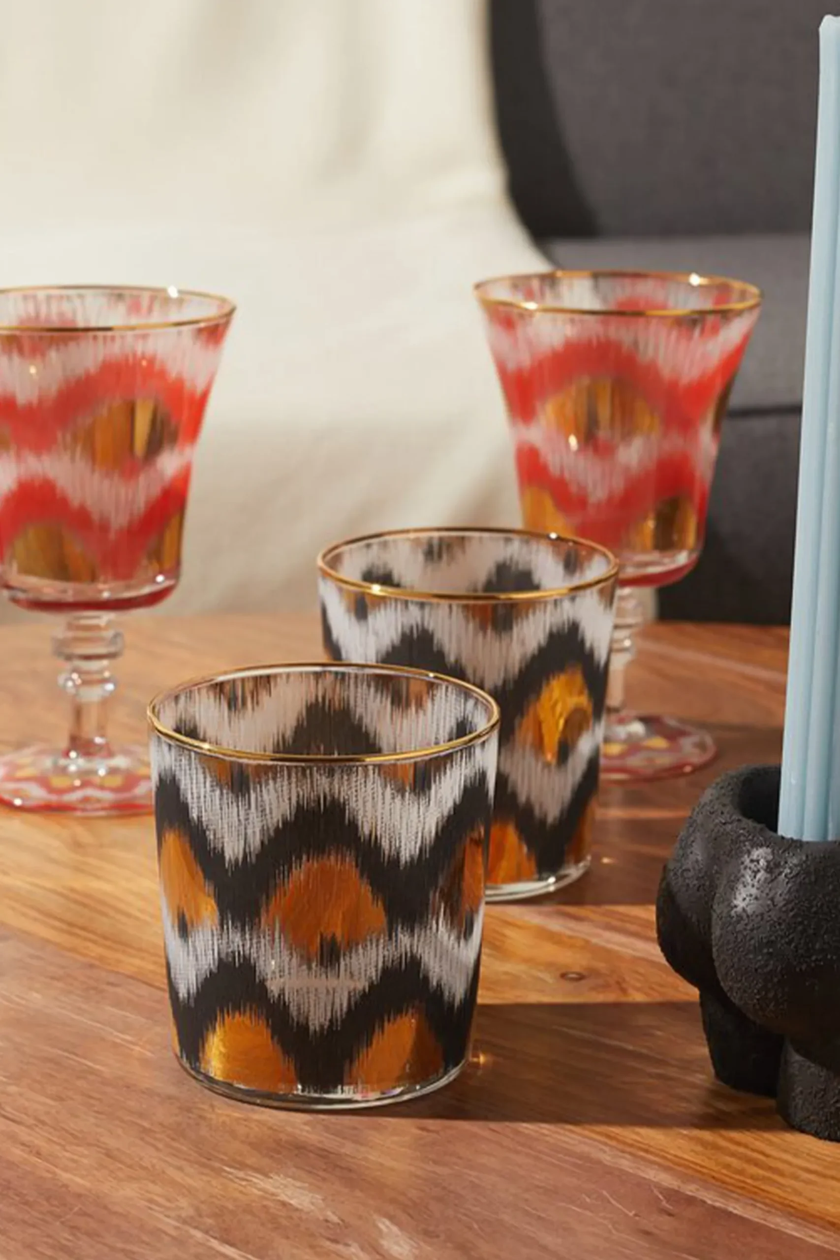 Les Ottomans Ikat Tumbler - Black