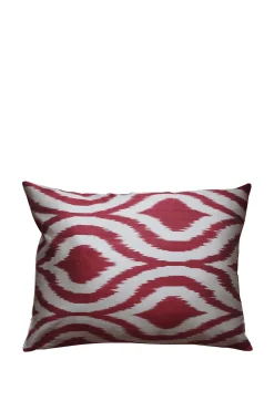 Les Ottomans Silk Cushion - Red