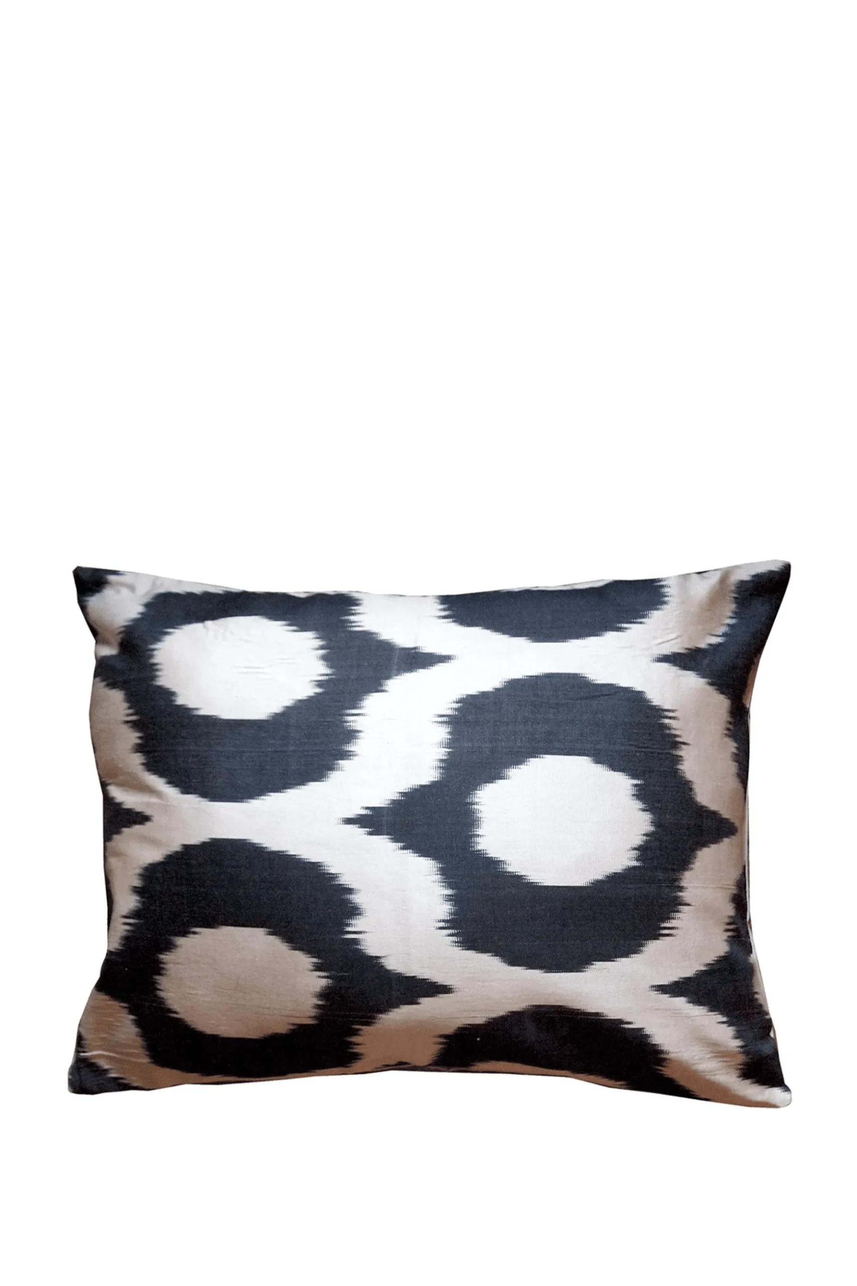 Les Ottomans Silk Cushion - Black & White