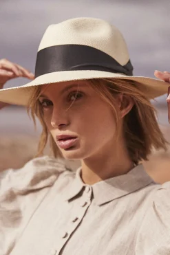 Sarah J Curtis Panama Hat - White