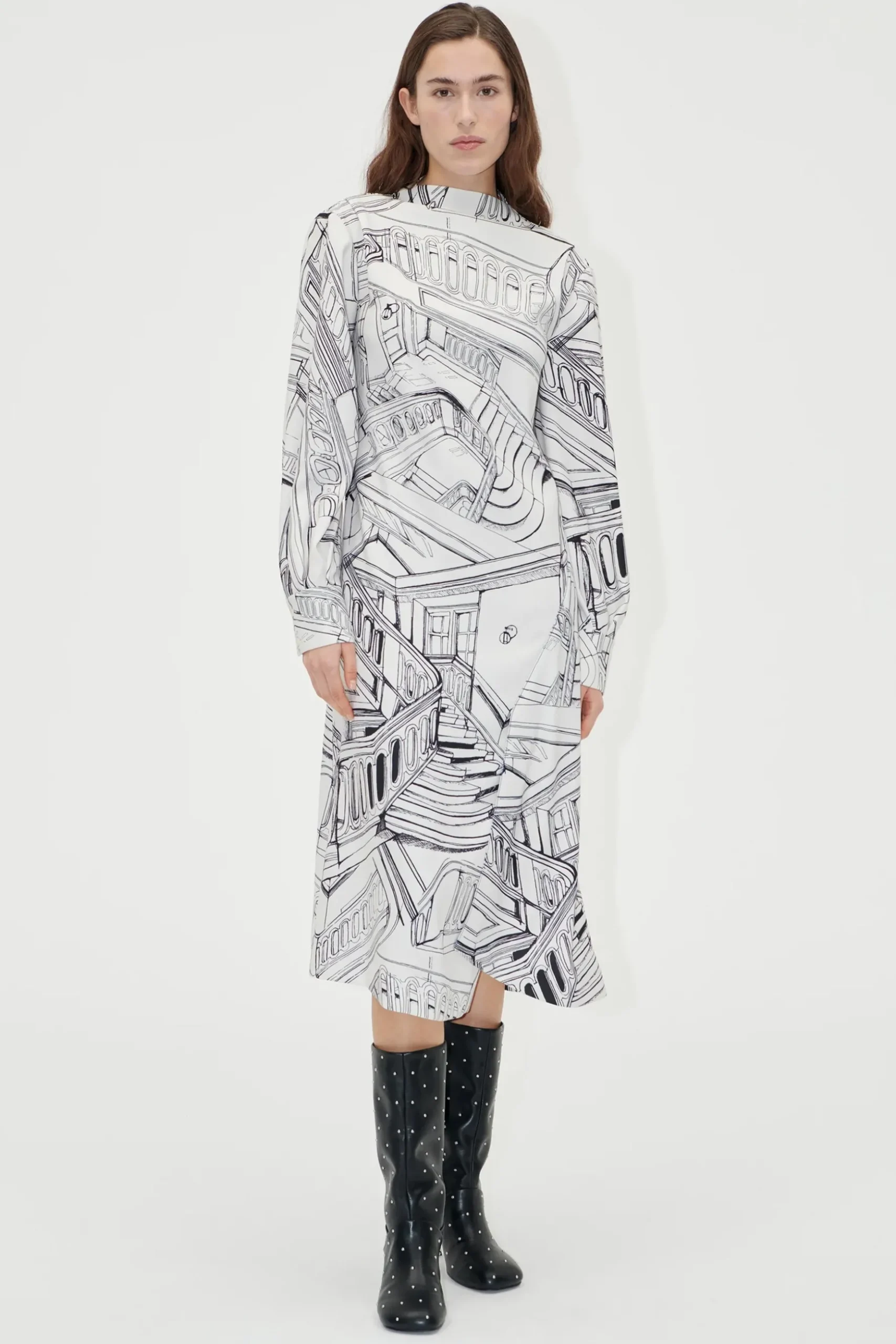 Stine Goya Pleated Dress - Print