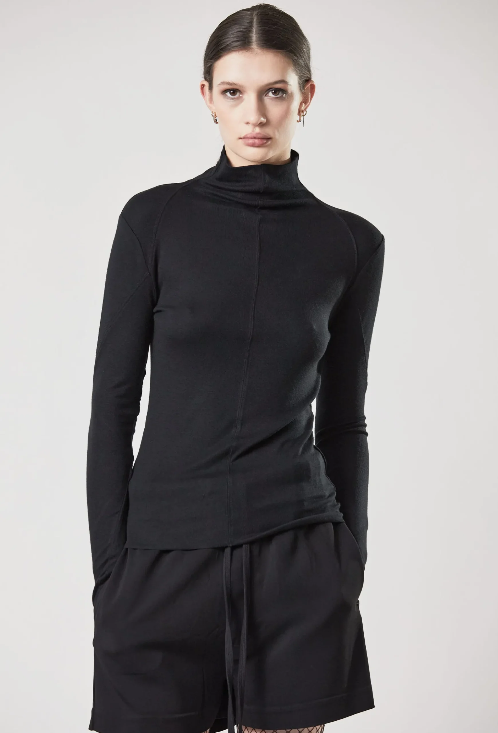 Thom Krom Rollneck Top - Black