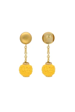 Vanessa Baroni Raffia Earring - Yellow